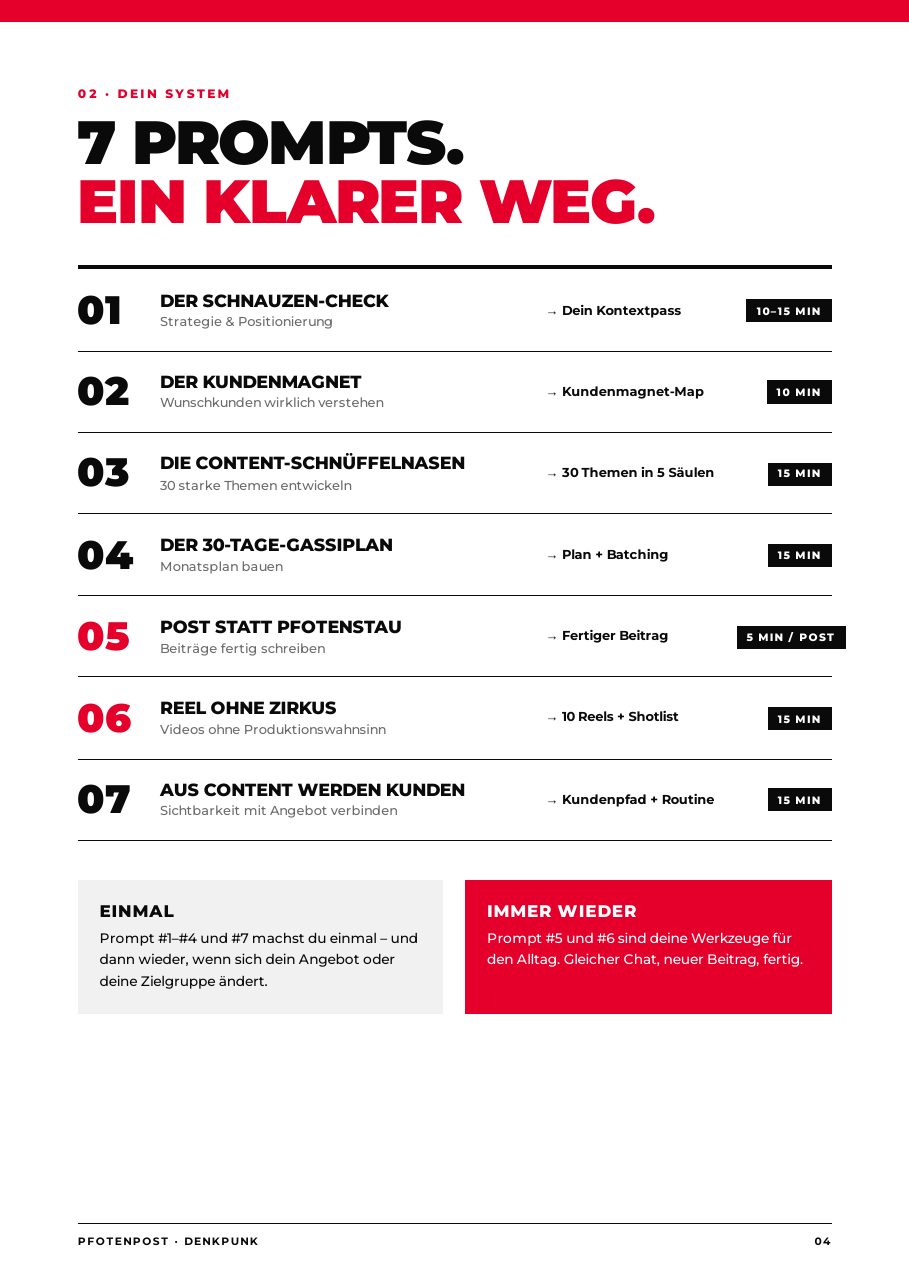 PFOTENPOST Seitenansicht: Systemübersicht